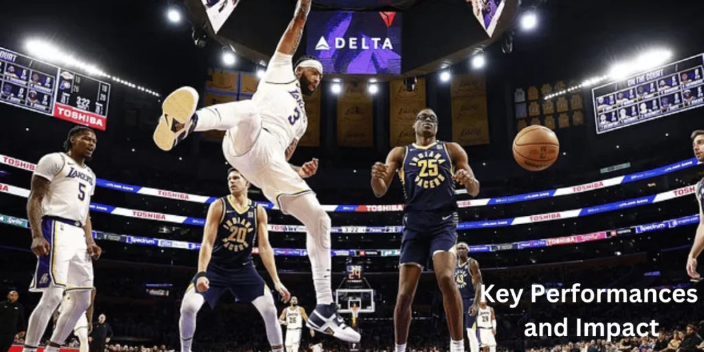 This emage showing a Key Performances and Impact : Lakers vs Pacers Match Player Stats
